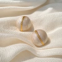 enamel gold line earrings　SH1145