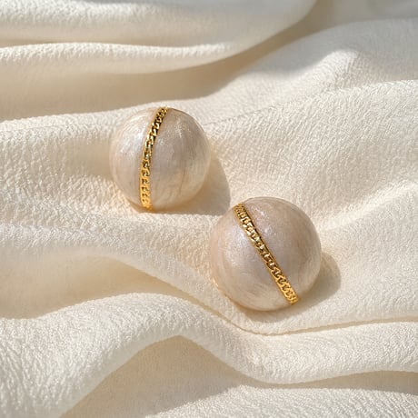 enamel gold line earrings　SH1145