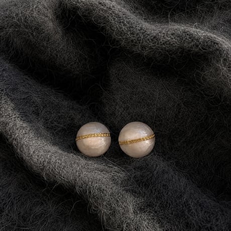 enamel gold line earrings　SH1145
