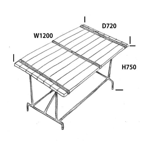 【 STEEL BELT 】テーブルフルセット （テーブル×１/ ベンチ大×２/ ベンチ小×2）