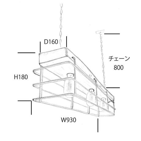 【 STEEL BELT 】 アイアンペンダントライト（3灯）