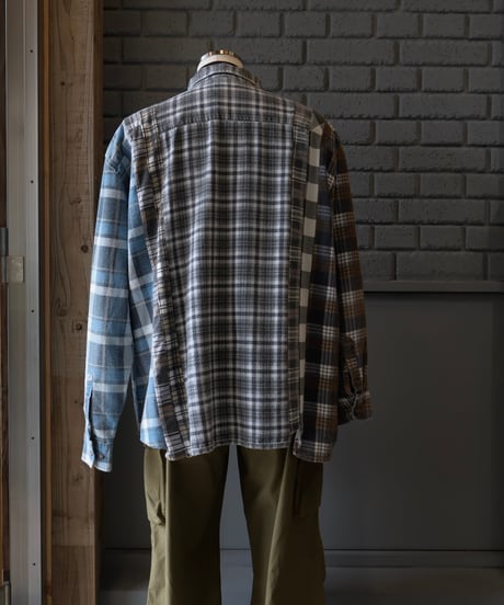 〈REBUILD by NEEDLES〉Flannel Shirt -> 7 Cuts Wide Shirt