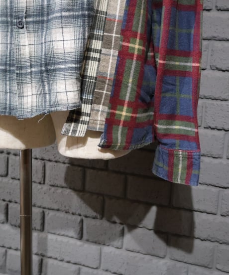 〈REBUILD by NEEDLES〉Flannel Shirt -> 7 Cuts Wide Shirt
