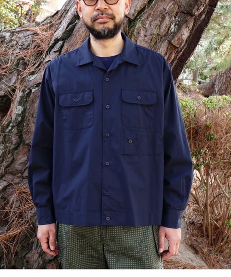 〈ENGINEERED GARMENTS〉Bowling Shirt - Cotton Broadcloth / Dk.Navy