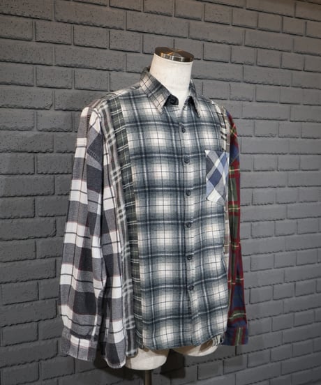〈REBUILD by NEEDLES〉Flannel Shirt -> 7 Cuts Wide Shirt