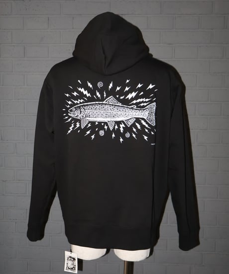 〈RAY TROLL〉Electric Fish Fleece Hoodie / Black