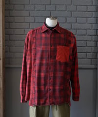 〈REBUILD by NEEDLES〉Flannel Shirt -> 7 Cuts Wide Shirt / Over Dye Red