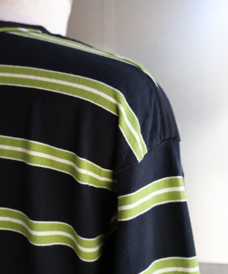 〈WALLA WALLA SPORT〉L/S Stripe Tee / Black x Green