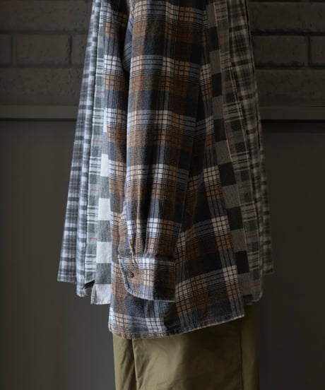 〈REBUILD by NEEDLES〉Flannel Shirt -> 7 Cuts Wide Shirt