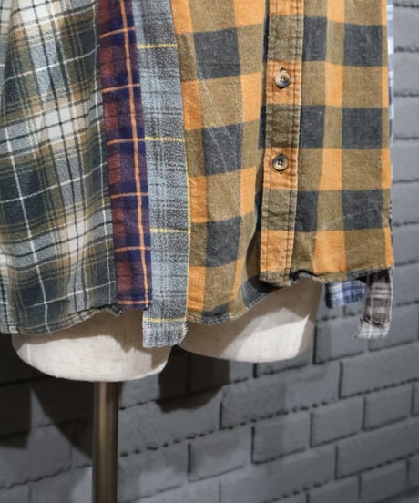 〈REBUILD by NEEDLES〉Flannel Shirt -> 7 Cuts Wide Shirt