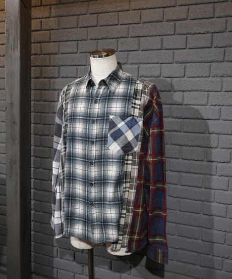 〈REBUILD by NEEDLES〉Flannel Shirt -> 7 Cuts Wide Shirt