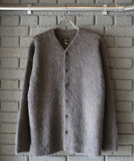 〈NEEDLES〉Mohair Crew Neck Cardigan - Solid