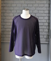 〈NEEDLES〉L/S U Neck Tee - Geo Raschel Lace / Eggplant