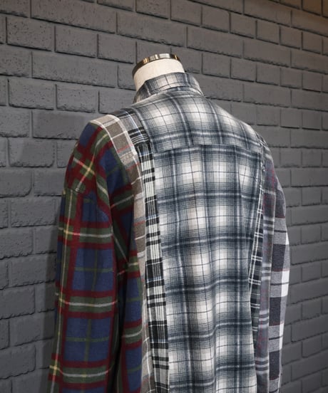 〈REBUILD by NEEDLES〉Flannel Shirt -> 7 Cuts Wide Shirt
