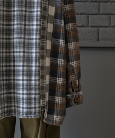 〈REBUILD by NEEDLES〉Flannel Shirt -> 7 Cuts Wide Shirt