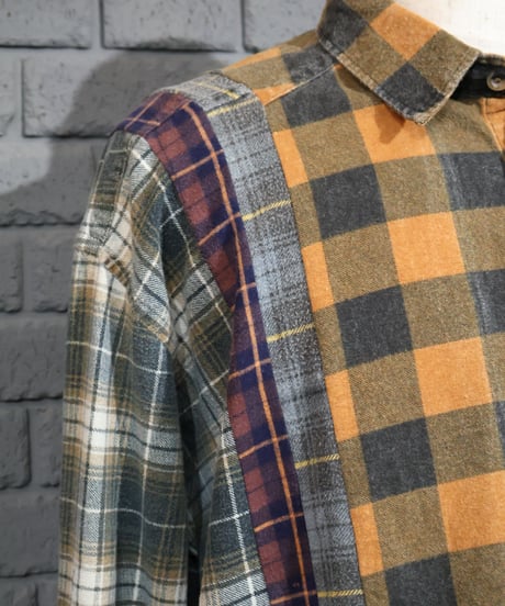 〈REBUILD by NEEDLES〉Flannel Shirt -> 7 Cuts Wide Shirt