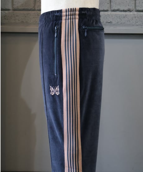 〈NEEDLES〉Narrow Track Pant - C/PE Velour / Steel Blue