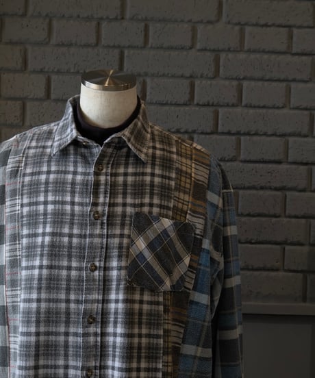 〈REBUILD by NEEDLES〉Flannel Shirt -> 7 Cuts Wide Shirt