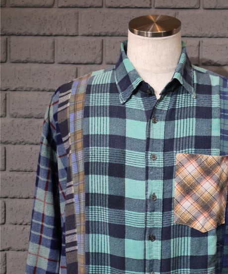 〈REBUILD by NEEDLES〉Flannel Shirt -> 7 Cuts Wide Shirt