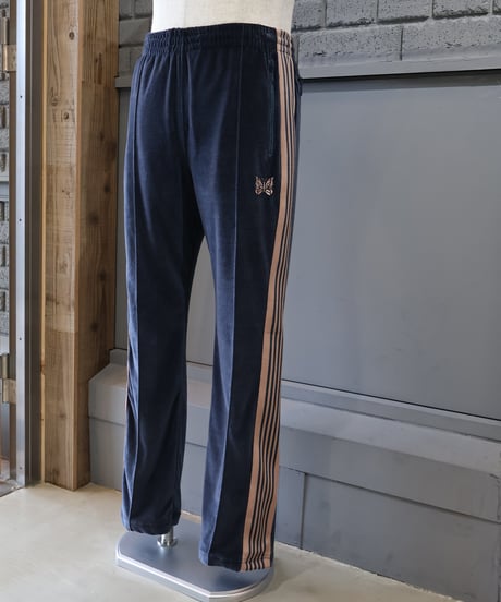 〈NEEDLES〉Narrow Track Pant - C/PE Velour / Steel Blue