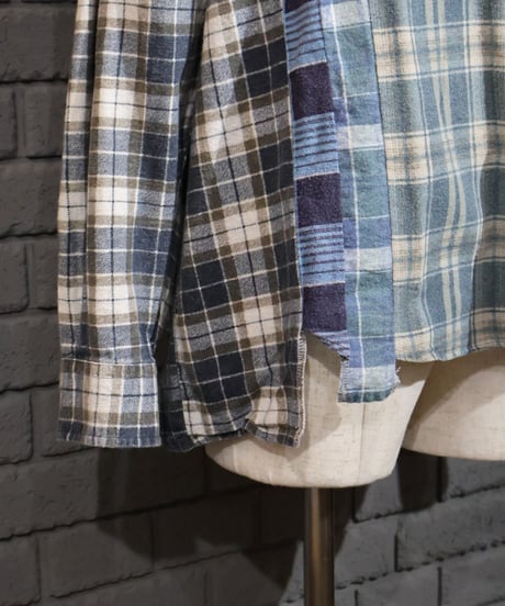 〈REBUILD by NEEDLES〉Flannel Shirt -> 7 Cuts Wide Shirt