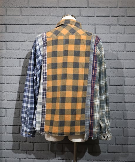 〈REBUILD by NEEDLES〉Flannel Shirt -> 7 Cuts Wide Shirt