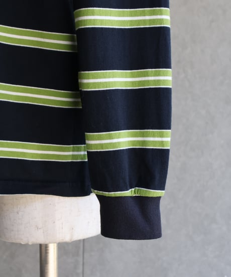 〈WALLA WALLA SPORT〉L/S Stripe Tee / Black x Green