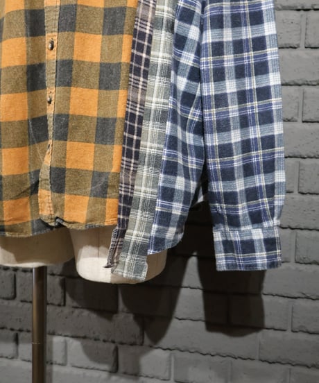 〈REBUILD by NEEDLES〉Flannel Shirt -> 7 Cuts Wide Shirt