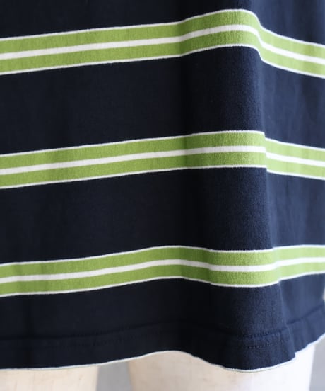 〈WALLA WALLA SPORT〉L/S Stripe Tee / Black x Green