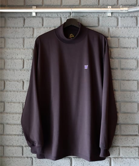 〈NEEDLES〉L/S Mock Neck Tee - Poly Jersey / Dk.Purple
