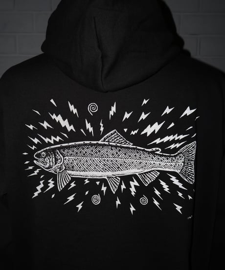 〈RAY TROLL〉Electric Fish Fleece Hoodie / Black