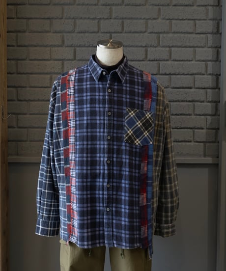 〈REBUILD by NEEDLES〉Flannel Shirt -> 7 Cuts Wide Shirt