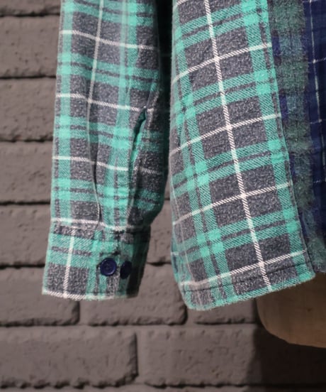 〈REBUILD by NEEDLES〉Flannel Shirt -> 7 Cuts Wide Shirt