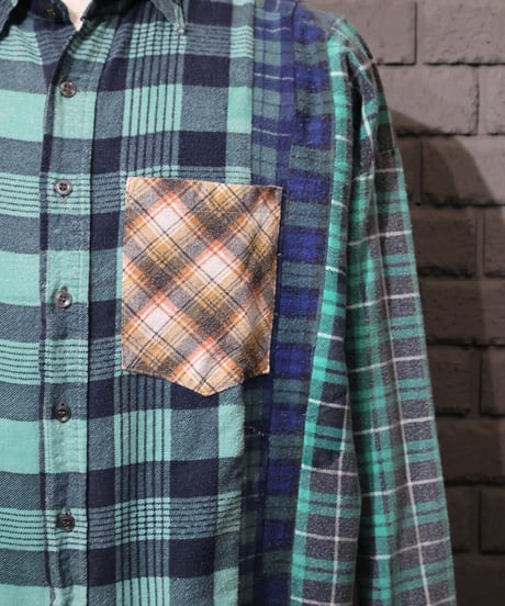 〈REBUILD by NEEDLES〉Flannel Shirt -> 7 Cuts Wide Shirt