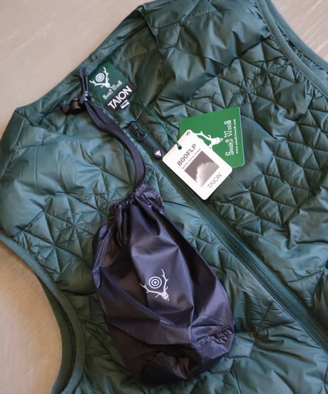 〈SOUTH2 WEST8〉x〈TAION〉 Inner Down Vest / Green