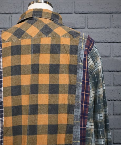 〈REBUILD by NEEDLES〉Flannel Shirt -> 7 Cuts Wide Shirt