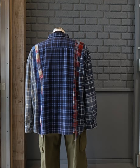 〈REBUILD by NEEDLES〉Flannel Shirt -> 7 Cuts Wide Shirt