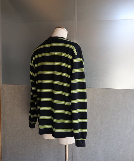 〈WALLA WALLA SPORT〉L/S Stripe Tee / Black x Green