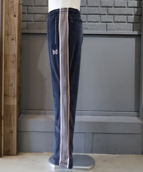 〈NEEDLES〉Narrow Track Pant - C/PE Velour / Steel Blue
