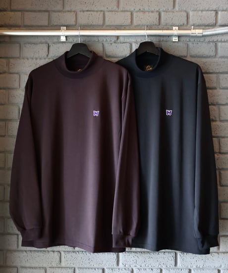 〈NEEDLES〉L/S Mock Neck Tee - Poly Jersey / Dk.Purple