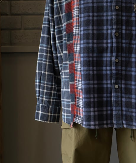 〈REBUILD by NEEDLES〉Flannel Shirt -> 7 Cuts Wide Shirt