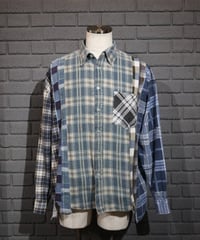 〈REBUILD by NEEDLES〉Flannel Shirt -> 7 Cuts Wide Shirt
