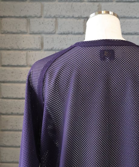 〈NEEDLES〉L/S U Neck Tee - Geo Raschel Lace / Eggplant