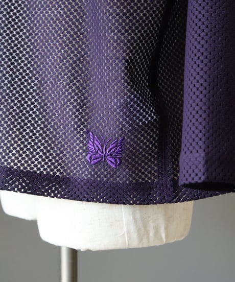 〈NEEDLES〉L/S U Neck Tee - Geo Raschel Lace / Eggplant