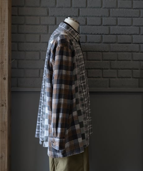 〈REBUILD by NEEDLES〉Flannel Shirt -> 7 Cuts Wide Shirt