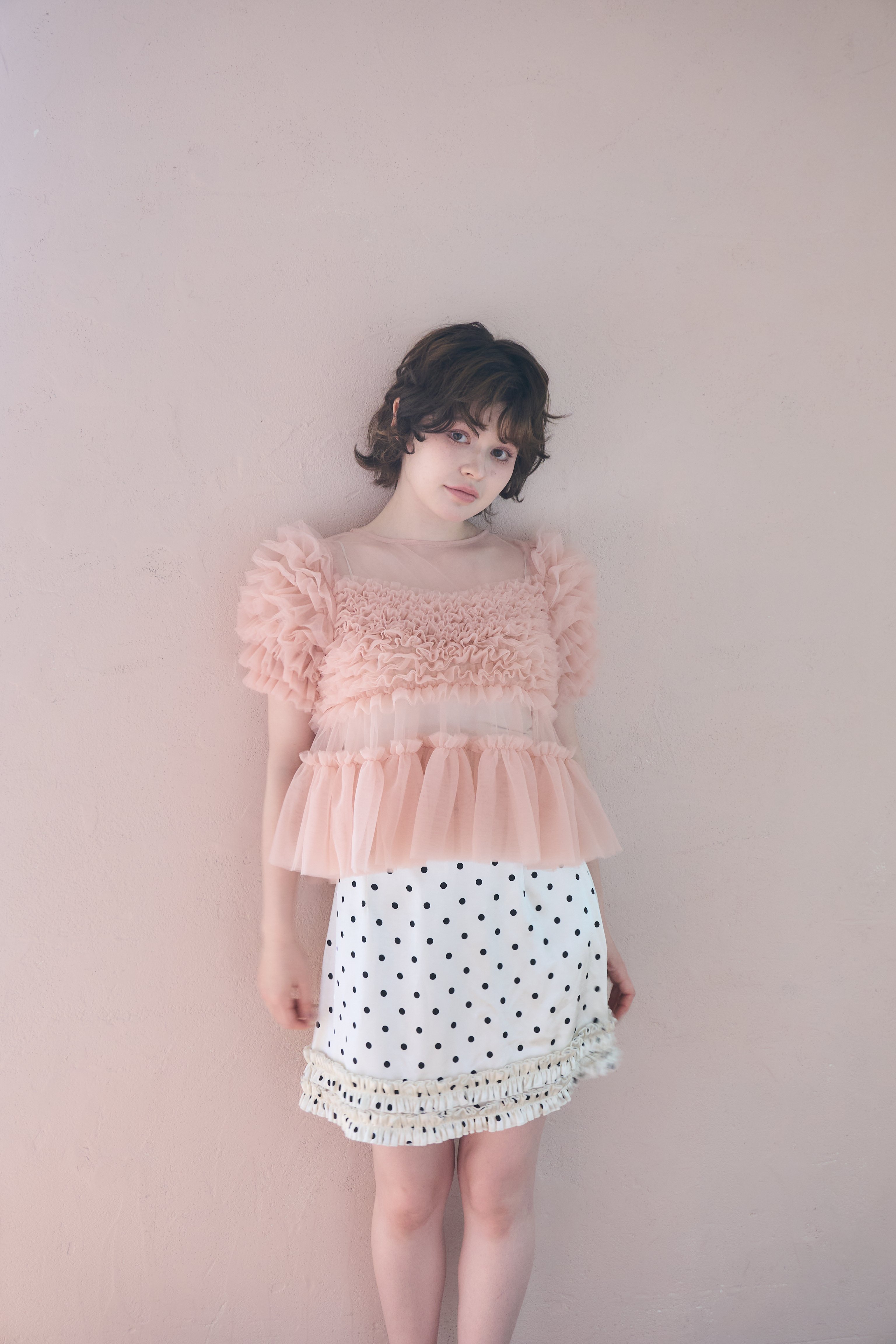 トップス sovisoon romantic frill blouse pink sherbet tulle frill blouse(pink) | sovisoon.off