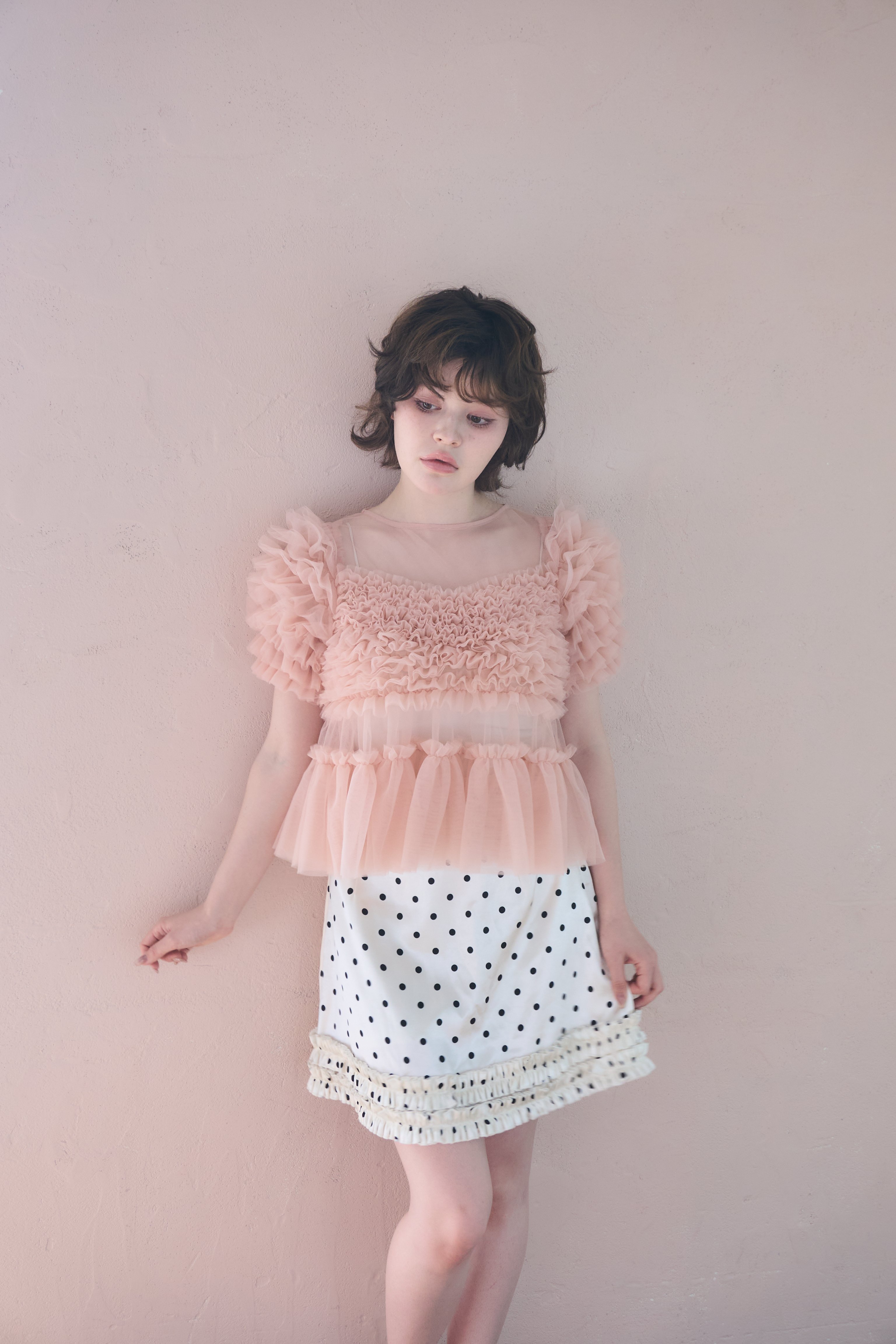 sovisoon sherbet tulle frill blouse ピンク sherbet tulle frill blouse(pink) | sovisoon.off