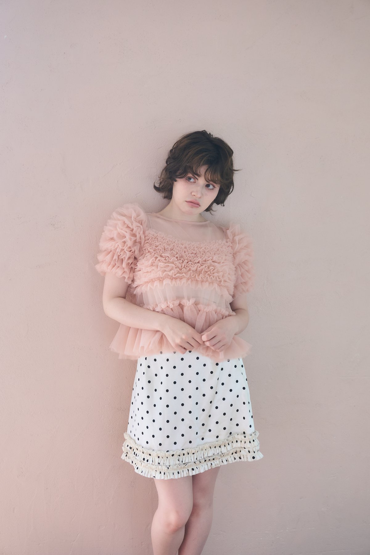 sovisoon romantic frill blouse ミント ブラウス sherbet tulle frill blouse(pink) | sovisoon.off