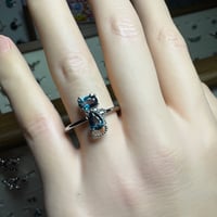 オーダー　ネコちゃんロンドンブルートパーズ天然石リング １２００円（※送料無料）