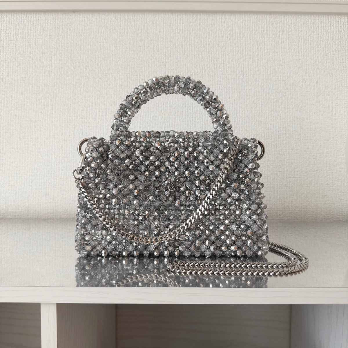 ⚫︎シール付♡⚫︎ANTEPRIMA シルバー ビーズショルダーバッグ ショルダーバッグ（シルバー） | NIIA
